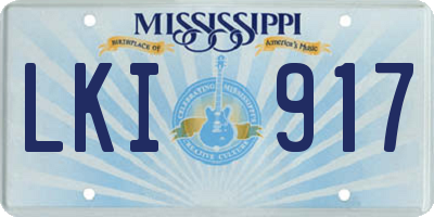 MS license plate LKI917
