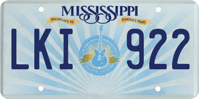 MS license plate LKI922