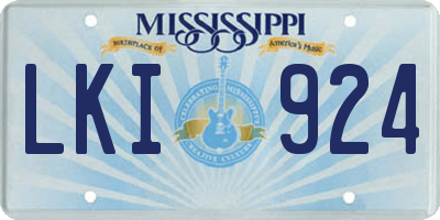 MS license plate LKI924