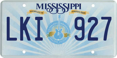MS license plate LKI927
