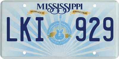 MS license plate LKI929