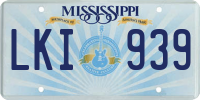 MS license plate LKI939