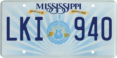 MS license plate LKI940