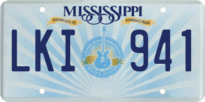 MS license plate LKI941