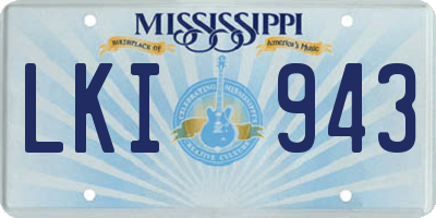 MS license plate LKI943