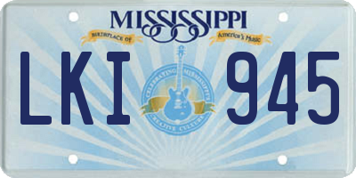 MS license plate LKI945