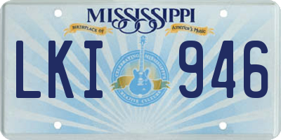 MS license plate LKI946