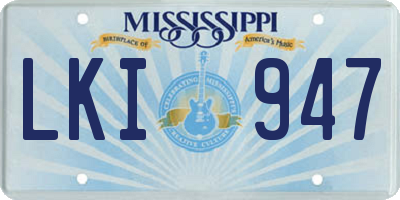 MS license plate LKI947