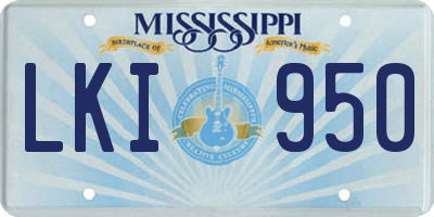 MS license plate LKI950