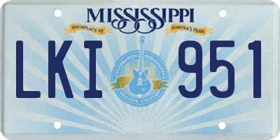 MS license plate LKI951