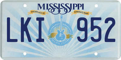 MS license plate LKI952