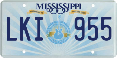MS license plate LKI955