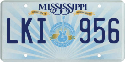 MS license plate LKI956