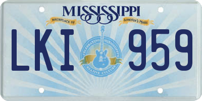 MS license plate LKI959