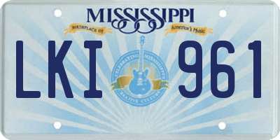 MS license plate LKI961