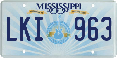 MS license plate LKI963