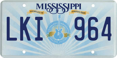 MS license plate LKI964