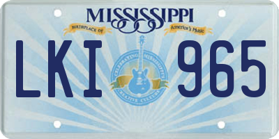 MS license plate LKI965