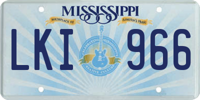 MS license plate LKI966