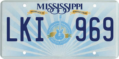 MS license plate LKI969