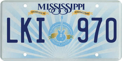 MS license plate LKI970