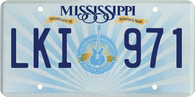 MS license plate LKI971