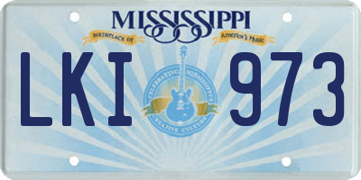 MS license plate LKI973