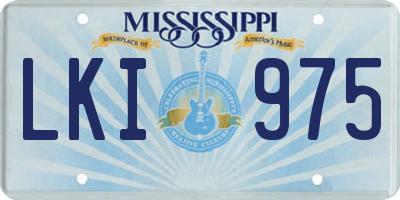 MS license plate LKI975