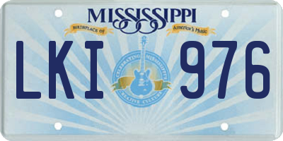MS license plate LKI976