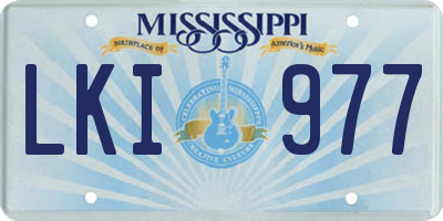 MS license plate LKI977