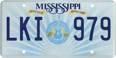 MS license plate LKI979