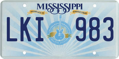 MS license plate LKI983