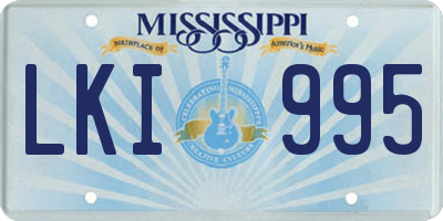 MS license plate LKI995