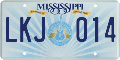 MS license plate LKJ014