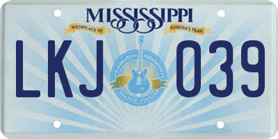 MS license plate LKJ039