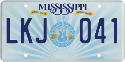 MS license plate LKJ041