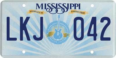 MS license plate LKJ042