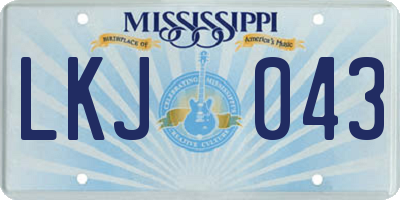 MS license plate LKJ043
