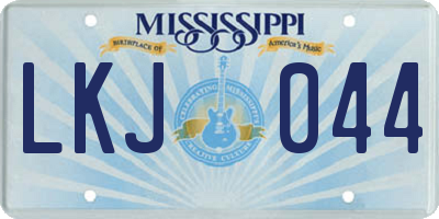 MS license plate LKJ044