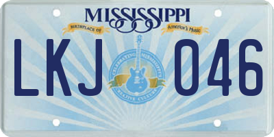 MS license plate LKJ046