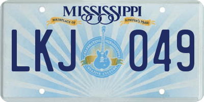MS license plate LKJ049