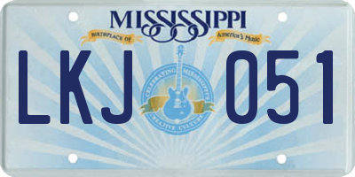 MS license plate LKJ051