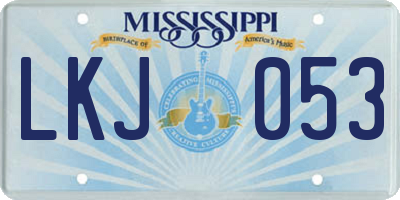 MS license plate LKJ053