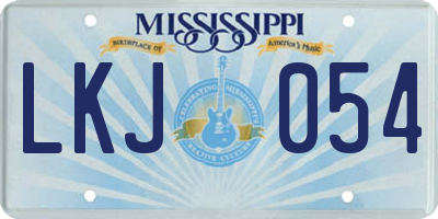 MS license plate LKJ054