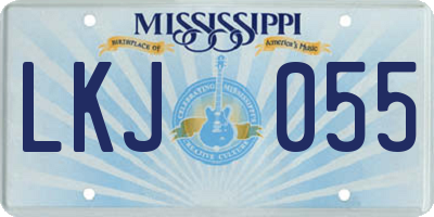 MS license plate LKJ055