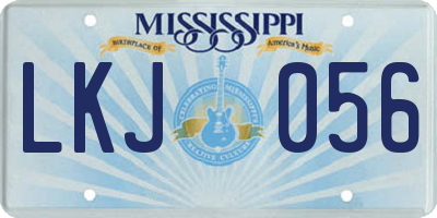 MS license plate LKJ056
