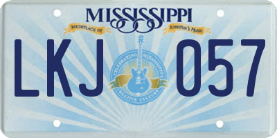 MS license plate LKJ057