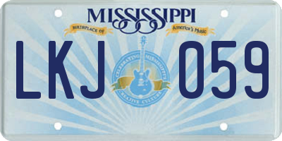 MS license plate LKJ059