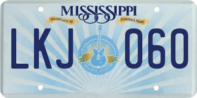 MS license plate LKJ060