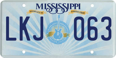 MS license plate LKJ063